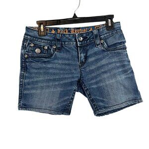 Rock Revival Celine Boot Medium Wash Denim Jean Shorts - Size 28